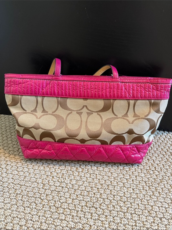 COACH poppy tote Signature PINK y2k bag Coach Poppy Y2K Signature 